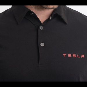 TESLA Mens Logo Polo Black